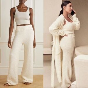 SKIMS Cream Wide Leg Pants